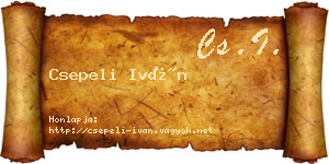 Csepeli Iván névjegykártya